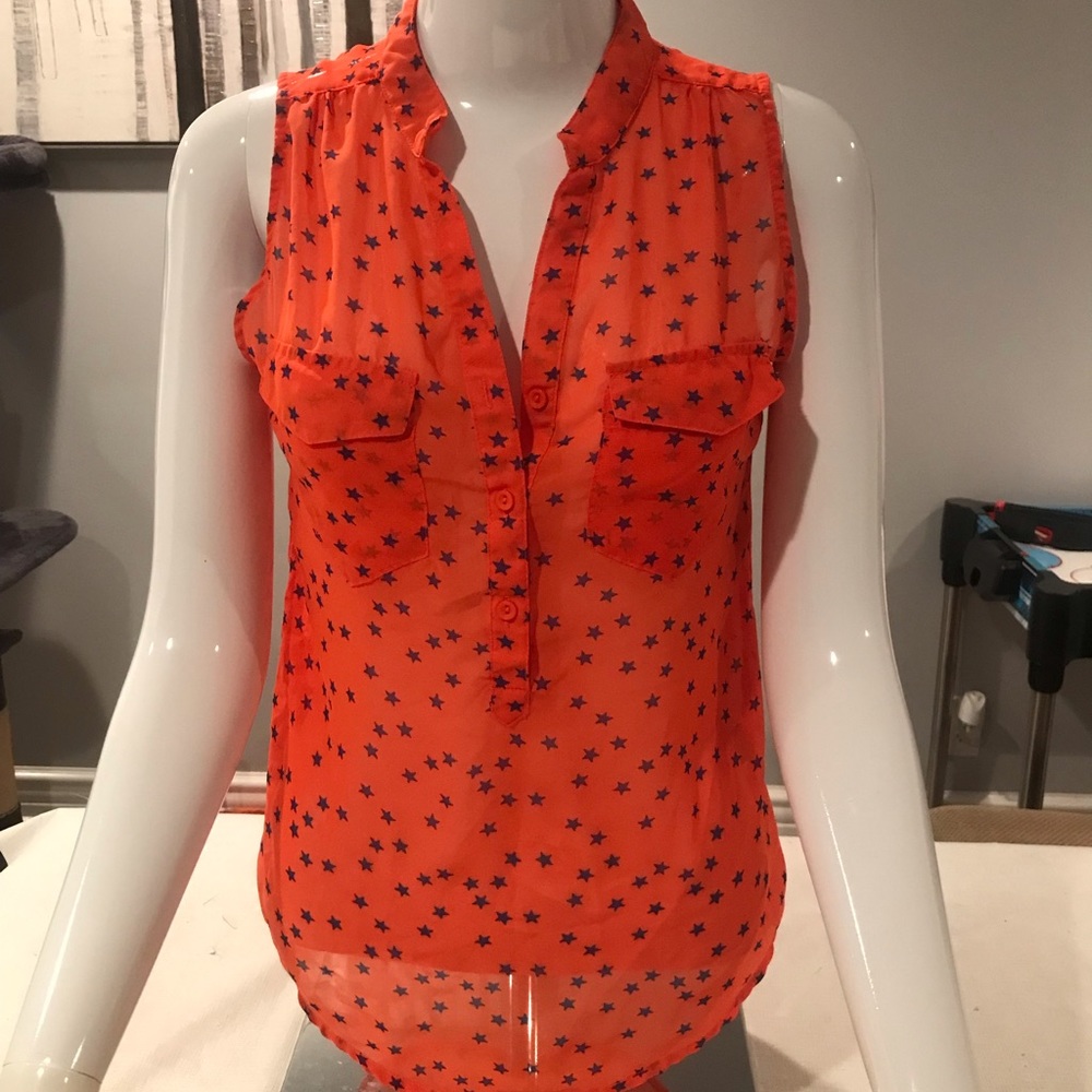 Sheer sleeveless blouse